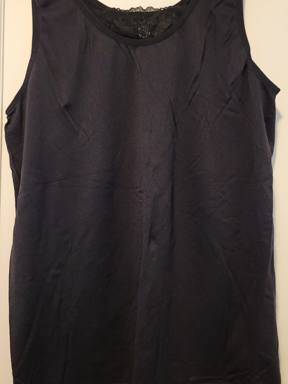 Sleeveless Black Lace-Trim Tank Top